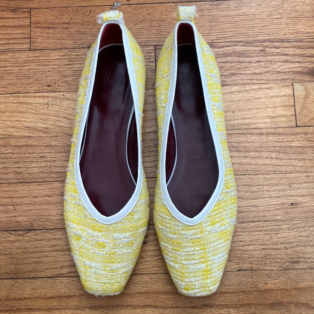 Staud yellow tweed flats size 40 nwt